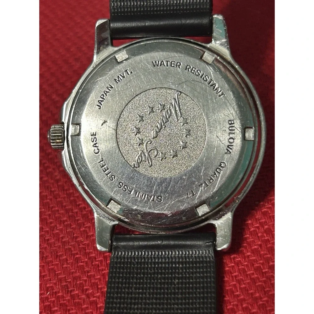 Bulova Marine Star Two-Tone Diver Day-Date White Dial Mens Watch READ